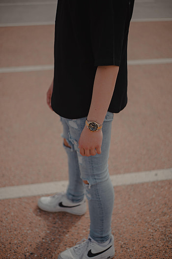 Clock, Miscellanea, Miscellaneous, Sneakers, Style, Human, Person HD phone wallpaper