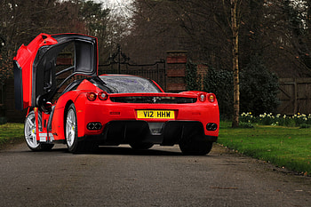 Red Enzo, high performance, expensive, red, ferrari, sports car, enzo HD wallpaper