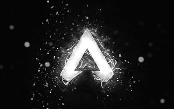 Apex Legends white logo, , white neon lights, creative, black abstract background, Apex Legends logo, games brands, Apex Legends HD wallpaper