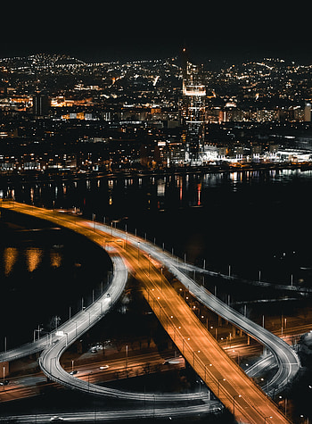 Cities, Lights, Road, Movement, Traffic, Night City HD phone wallpaper