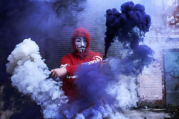 Anonymous Red Hoodie Guy, hoodie, artist, mask HD wallpaper