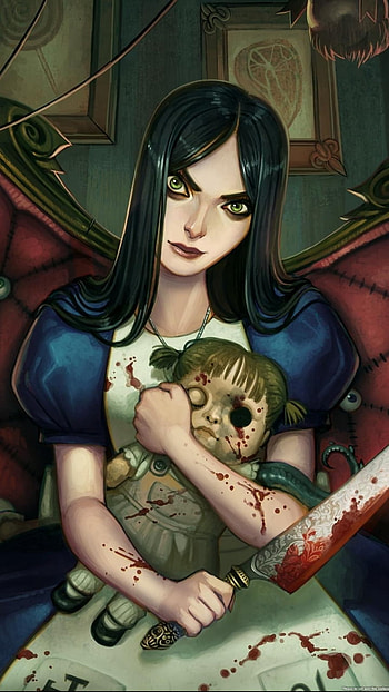 Alice's Doll & Knife — Dark Fantasy, knife, dark, fantasy, video game, Dark Fantasy, Dark Gaming HD phone wallpaper