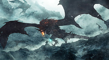 War With Dragon, dragon, warrior, artist, artwork, digital-art HD wallpaper