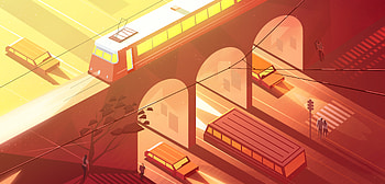 New Day , artist, artwork, digital-art, behance, train HD wallpaper