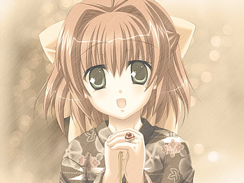 Happy Anime Girl, japanese, anime girl, green eyes, anime HD wallpaper