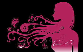 Patterns, Vector, Silhouette, Girl, Hair, Wind HD wallpaper
