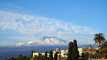 Mount Etna, Aerial view, Spectacular plumes, Satellite ry HD wallpaper