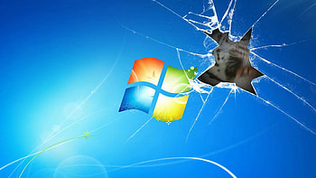 Windows 7 Animated Tiger on broken screen HD wallpaper