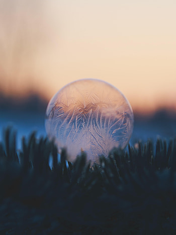 Ice, Macro, Ball, Bubble HD phone wallpaper