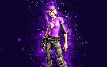 Branded Brigadier, , violet neon lights, Fortnite Battle Royale, Fortnite characters, Branded Brigadier Skin, Fortnite, Branded Brigadier Fortnite HD wallpaper