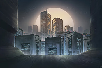 New Port City, artist, artwork, digital-art, artstation HD wallpaper