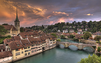 Landscape, Cities, Rivers HD wallpaper