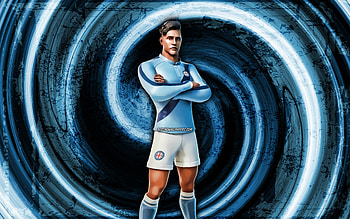 Galactico, blue grunge background, Fortnite, vortex, Fortnite characters, Galactico Skin, Fortnite Battle Royale, Galactico Fortnite HD wallpaper
