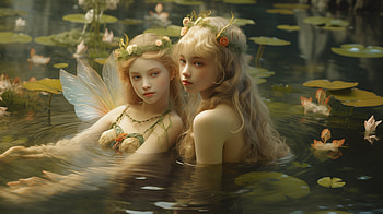 Elf Girl, elf, lake, AI Art HD wallpaper