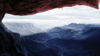 Nature, Mountains, Height, View, Extreme, Rope, Ridge, Spine, Climber, Mountaineer HD wallpaper