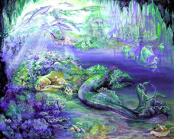 Atlantis dream, mermaid, fantasy, art, underwater, corals, water, woman HD wallpaper