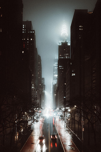 Cities, Night, City, View From Above, Fog, Street HD phone wallpaper
