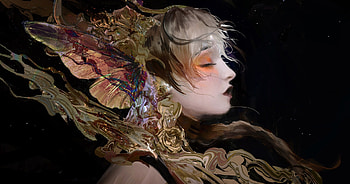 Autumn fairy, alayne, fairy, frumusete, art, autumn, face, luminos, girl HD wallpaper