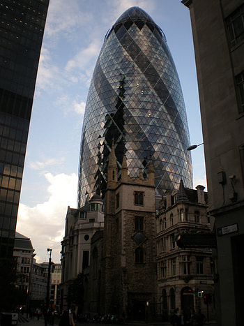 The Gherkin, London landmark, Red booth, Iconic symbol HD phone wallpaper