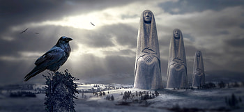 Animals, Bird, Sculpture, hop, Raven, Mystical, Mystic, Sculptures HD wallpaper