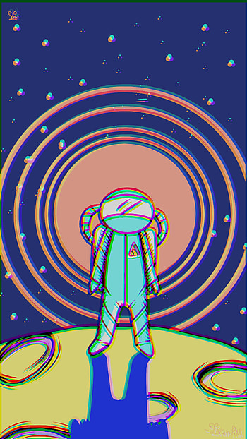 AZTRONUT VHS, space, drawing, Sci Fi, astronaut HD phone wallpaper