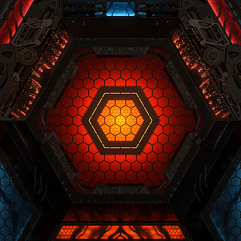 Hexagon window, glow, abstract HD phone wallpaper