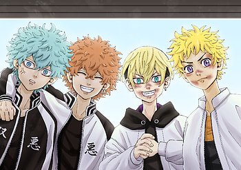 Tokyo Revengers Featuring Souya, Nahoya, Chifuyu & Takemichi, Souya Kawata, Nahoya Kawata, Chifuyu Matsuno, Takemichi Hanagaki, Anime, Tokyo Revengers HD wallpaper