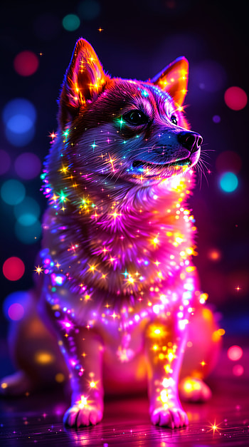 Starlit Shiba Inu — Neon , shiba inu, dog, neon, light HD phone wallpaper