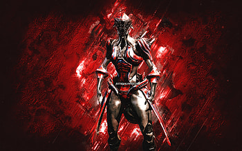Trinity, Warframe, red stone background, Warframe characters, Trinity Warframe, Trinity skin, creative art HD wallpaper
