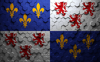 Flag of Picardy, honeycomb art, Picardy hexagons flag, Picardy 3d hexagons art, Picardy flag HD wallpaper