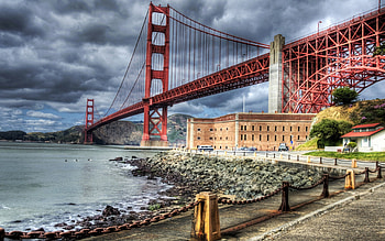 Golden Gate Bridge, Size, Landmark HD wallpaper
