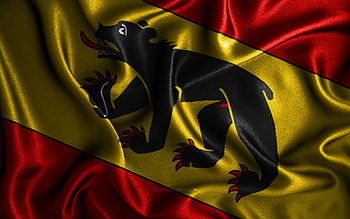 Bern flag, , silk wavy flags, swiss cantons, Flag of Bern, fabric flags, 3D art, Bern, Europe, Cantons of Switzerland, Bern 3D flag, Switzerland HD wallpaper