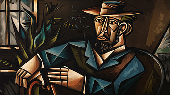 Artistic Reflections: Ultra, artistic, portrait, man, hat HD wallpaper