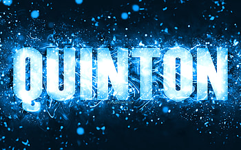 Happy Birtay Quinton, , blue neon lights, Quinton name, creative, Quinton Happy Birtay, Quinton Birtay, popular american male names, with Quinton name, Quinton HD wallpaper