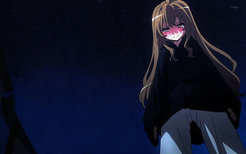 Anime, Night, Girl, Mood, Brunette HD wallpaper