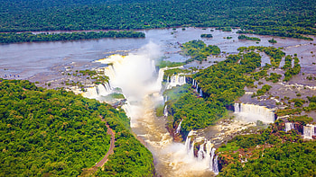 Brazil and Argentina, Iguazu Falls HD wallpaper