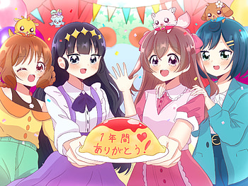 Nagomi Yui, Kasai Amane, Hanamichi Ran, Fuwa Kokone, Anime, Delicious Party Precure HD wallpaper