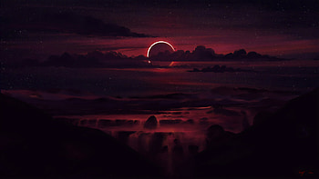 Angular Eclipse , eclipse, artist, artwork, digital-art, deviantart HD wallpaper