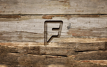 Foursquare wooden logo, , wooden backgrounds, social networks, Foursquare logo, creative, wood carving, Foursquare HD wallpaper