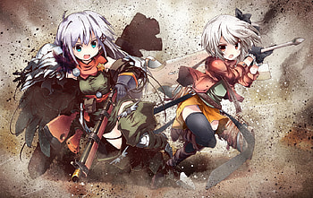 Pixiv Fantasia, sexy, sword, thigh highs, hot, cute, beautiful, beauty, anime girl, weapon, gun, nanaroku, bow HD wallpaper