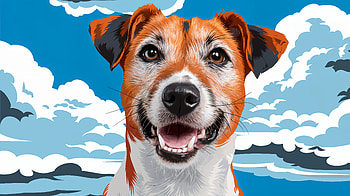 Joyful Jack Russell Terrier - Ultra, jack russell terrier, Animal, dog, portrait, illustration HD wallpaper