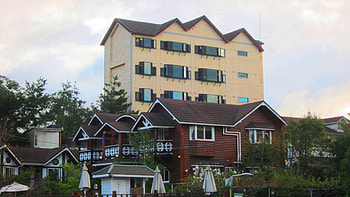 Villa, architecture, hotel, mountain HD wallpaper