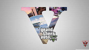 GTA V Logo, Logo, Grand Theft Auto, Rockstar, GTA V HD wallpaper
