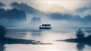 River Boat Silhouette, silhouette, Star Wars: Visions, river, boat HD wallpaper