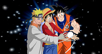 Goku, Luffy and Naruto, Anime lockscreens HD wallpaper
