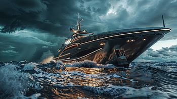 Storm Surge: Luxury Yacht Battling the Wild Sea |, yacht, sea, storm HD wallpaper
