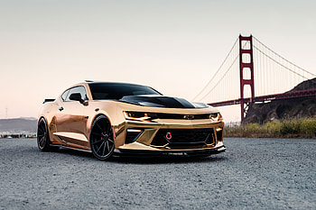Gold Camaro Chrome , chevrolet-camaro, chevrolet, cars HD wallpaper