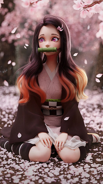 Nezuko, eye, head HD phone wallpaper