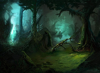 Watcher in the Mist, mist, roots, wood, moss, steps, trees, eerie HD wallpaper