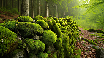 Enchanting Forest Moss Wall, moss, moss wall, forest, nature, rocks HD wallpaper
